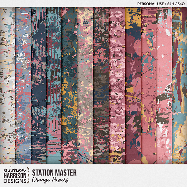 Station Master Grunge Papers by Aimee Harrison