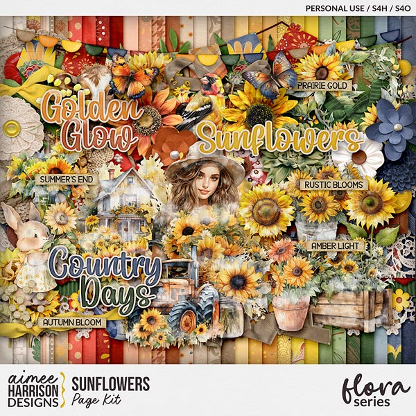 Sunflowers Page Kit by Aimee Harrison