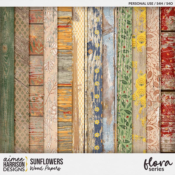 Sunflowers Wood Papers by Aimee Harrison