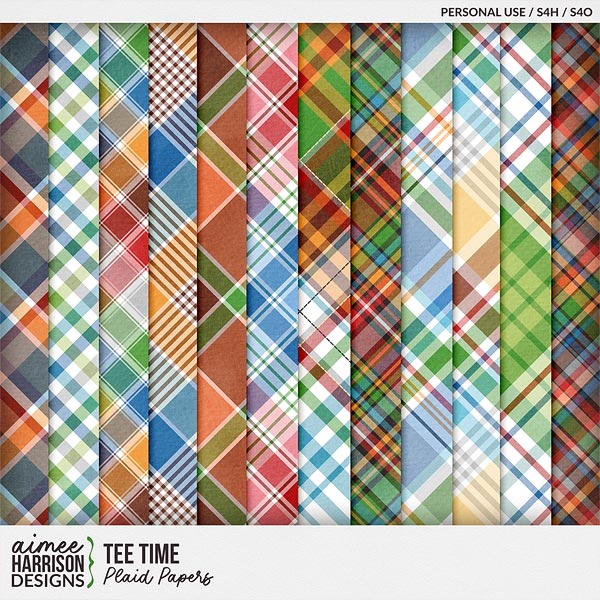 Tee Time Plaid Papers by Aimee Harrison