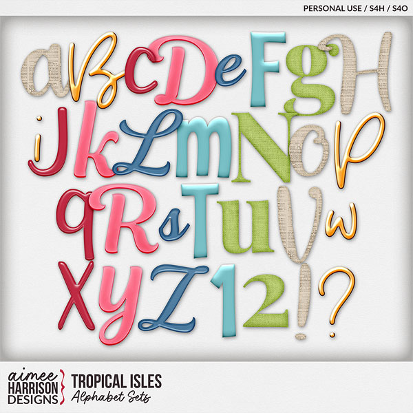 Tropical Isles Alphabet Sets by Aimee Harrison