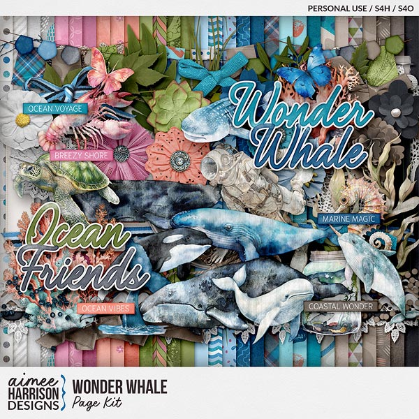 Wonder Whale Page Kit by Aimee Harrison