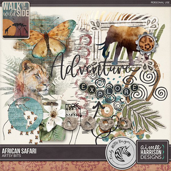 African Safari Artsy Bits by Aimee Harrison and Cindy Ritter Designs