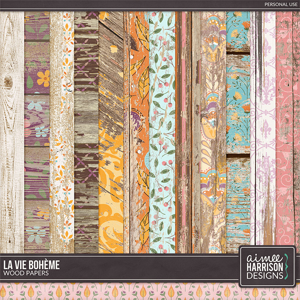 La Vie Bohème Wood Papers by Aimee Harrison