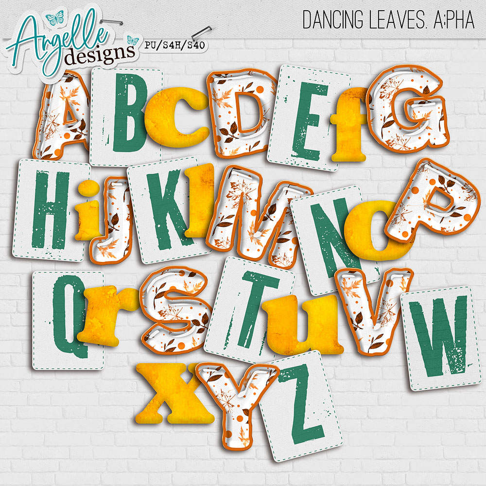 Dancing Leaves Alpha by Angelle Designs 
