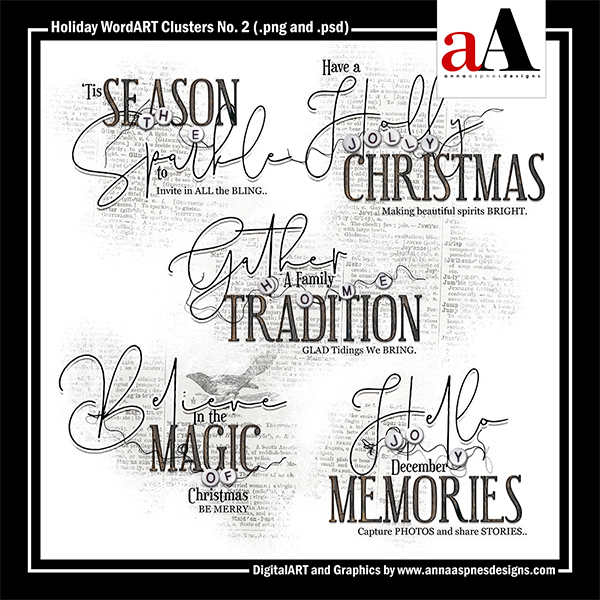 Holiday WordART Clusters No 2