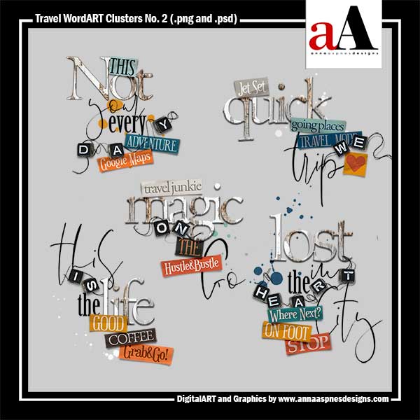 Travel WordART Clusters No 2