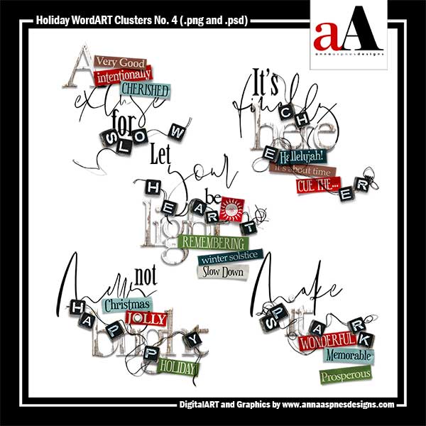 Holiday WordART Clusters No 4