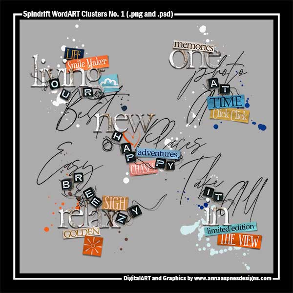 Spindrift WordART Clusters No 1