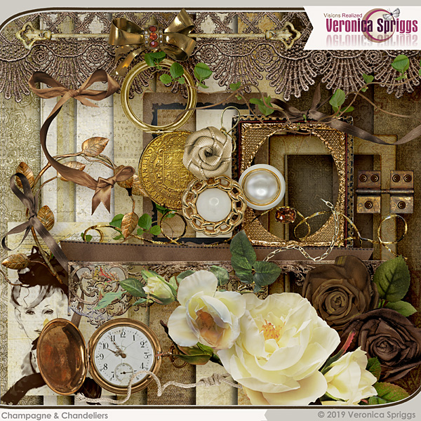 Champagne And Chandeliers Page Kit