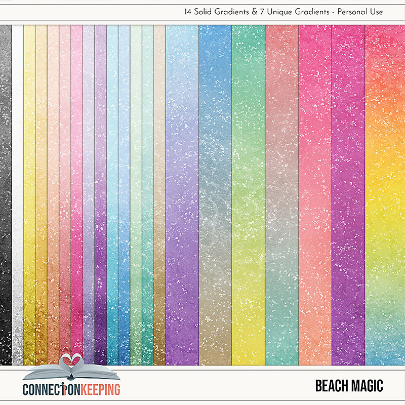 Digital Scrapbook Pack, Beach Magic Gradient Papers by Connection Keeping