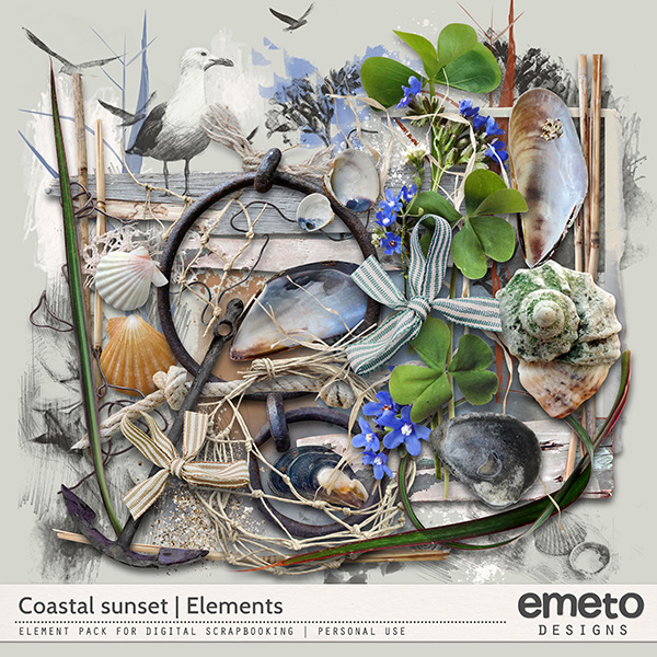 Coastal Sunset Elements by emeto designs
