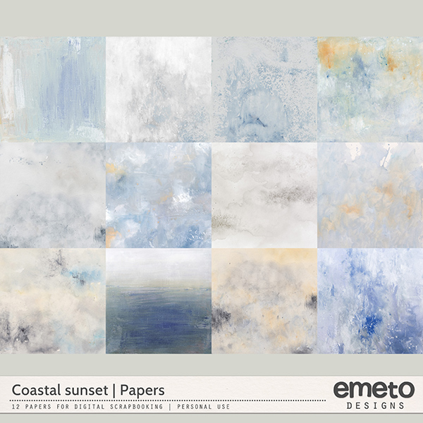 Coastal Sunset Papers by emeto designs