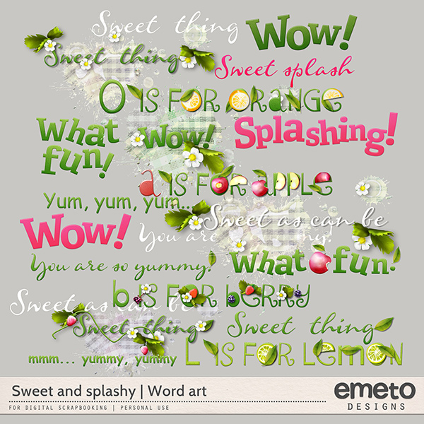 Sweet and Splashy Word art