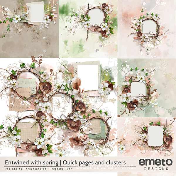 Entwined With Spring Quick Pages and Clusters by Emeto Designs