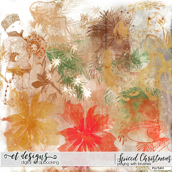 Spiced Christmas Playing with Brushes by et designs