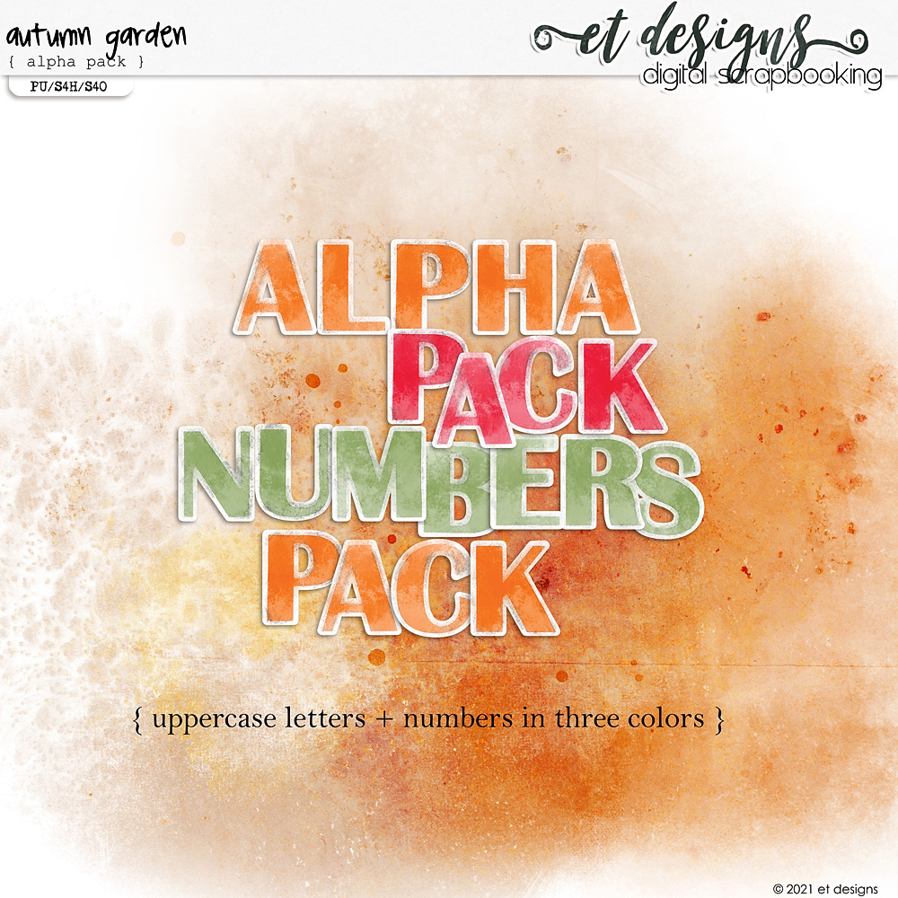 Autumn Garden Alpha Pack by et designs