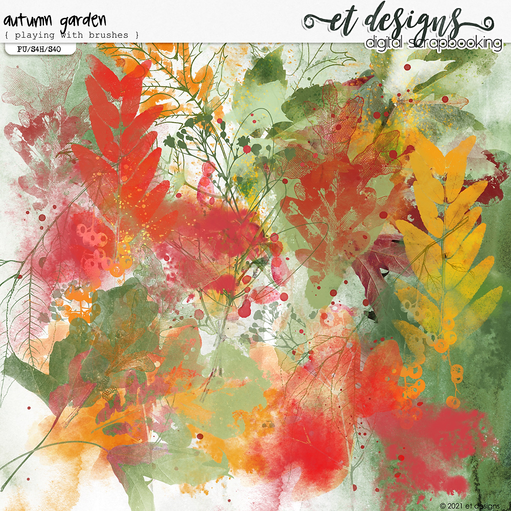 Autumn Garden Playing with Brushes by et designs