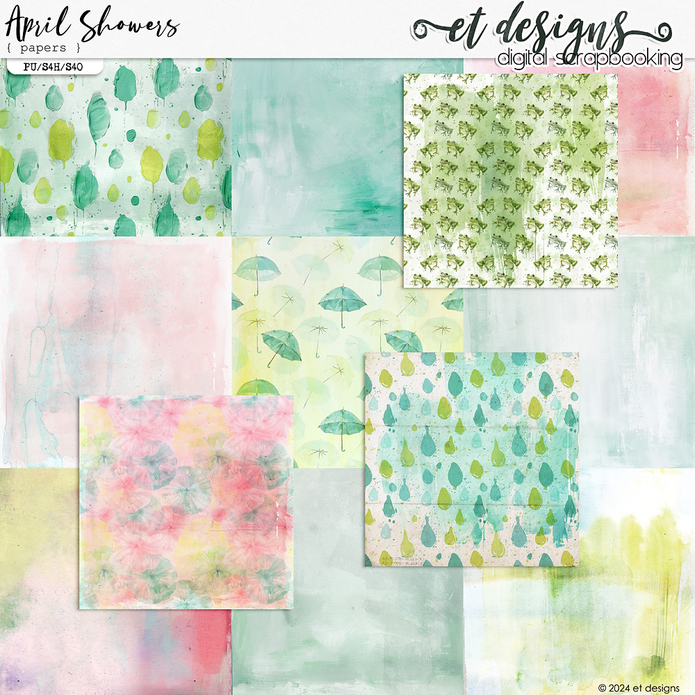 April Showers Papers by et designs
