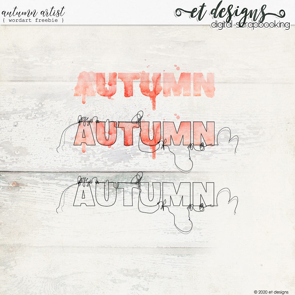 Autumn Artist Wordart FREEBIE