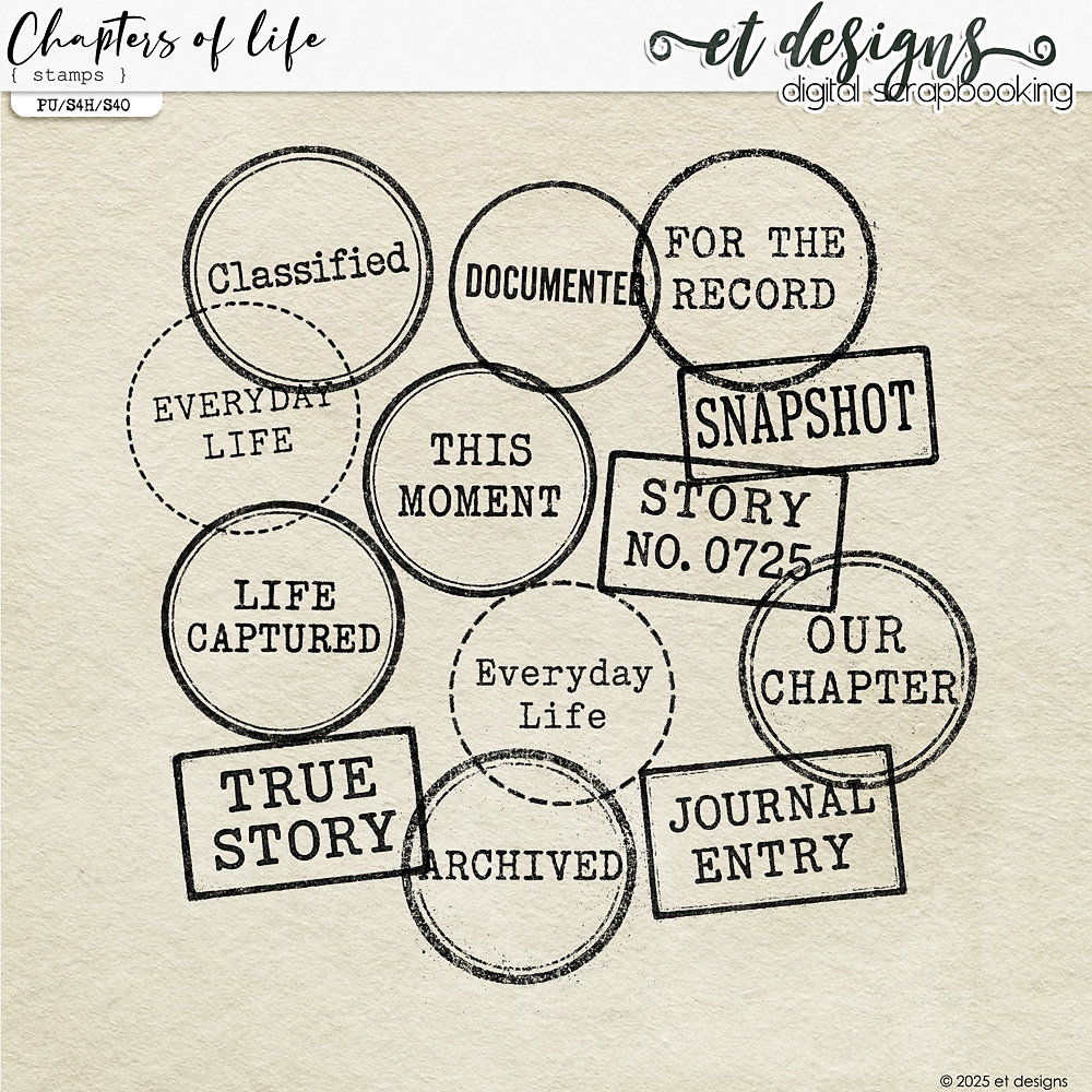 Chapters of Life Stamps by et designs