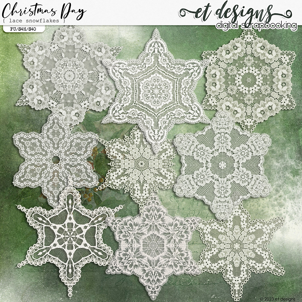 Christmas Day Lace Snowflakes by et designs