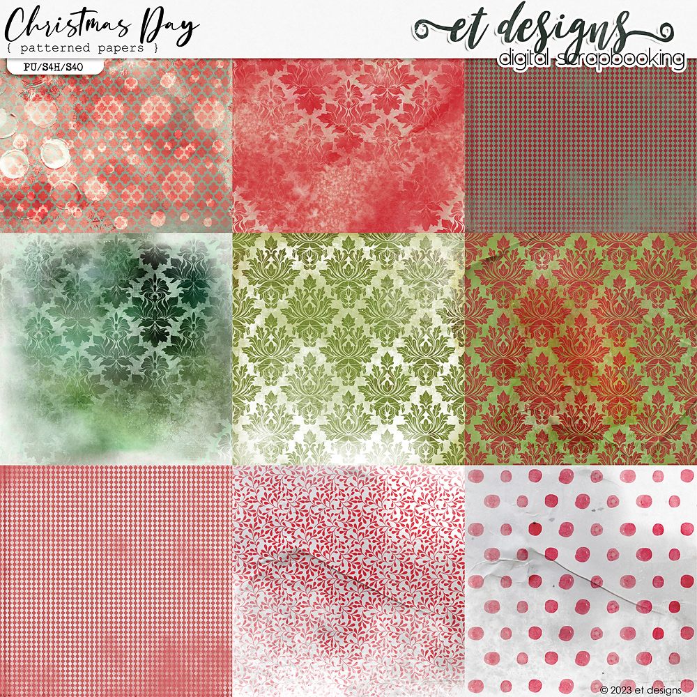 Christmas Day Patterned Papers by et designs