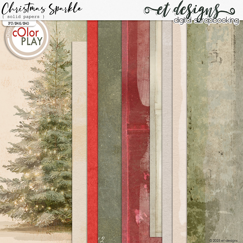Christmas Sparkle Solid Papers by et designs
