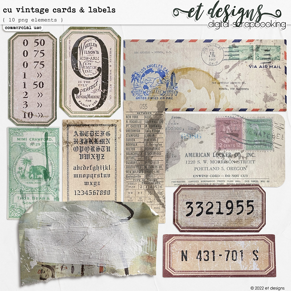 CU Vintage Cards & Labels by et designs