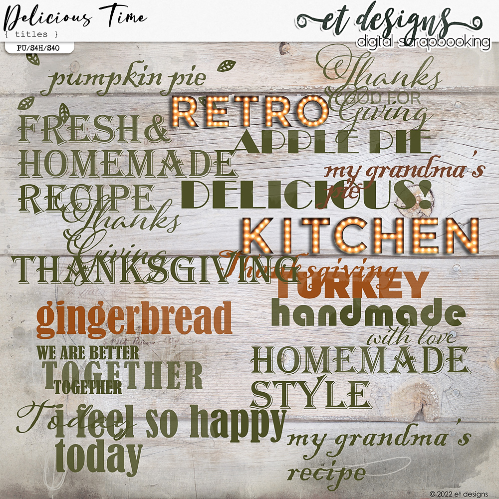 Delicious Time Titles by et designs