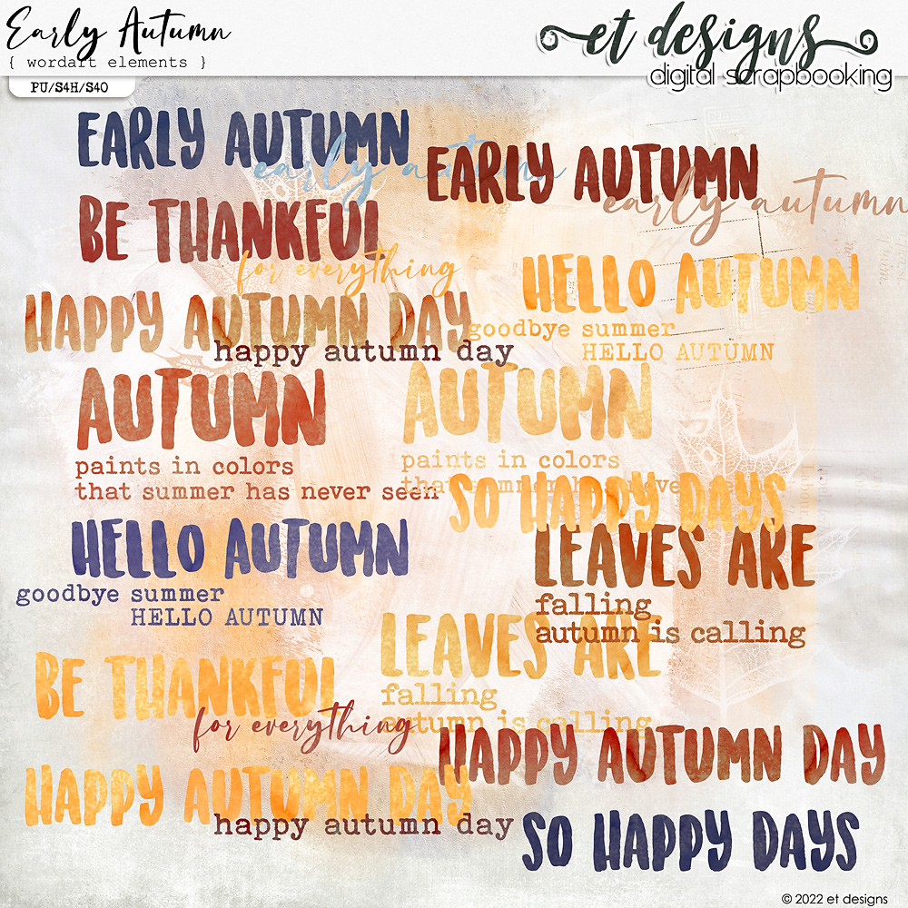 Early Autumn Playing with Words by et designs