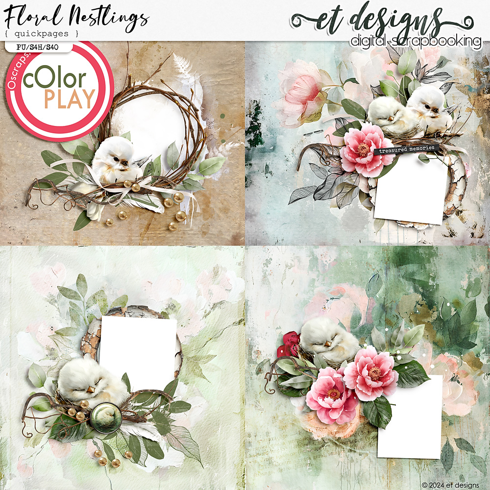 Floral Nestlings Quickpages by et designs