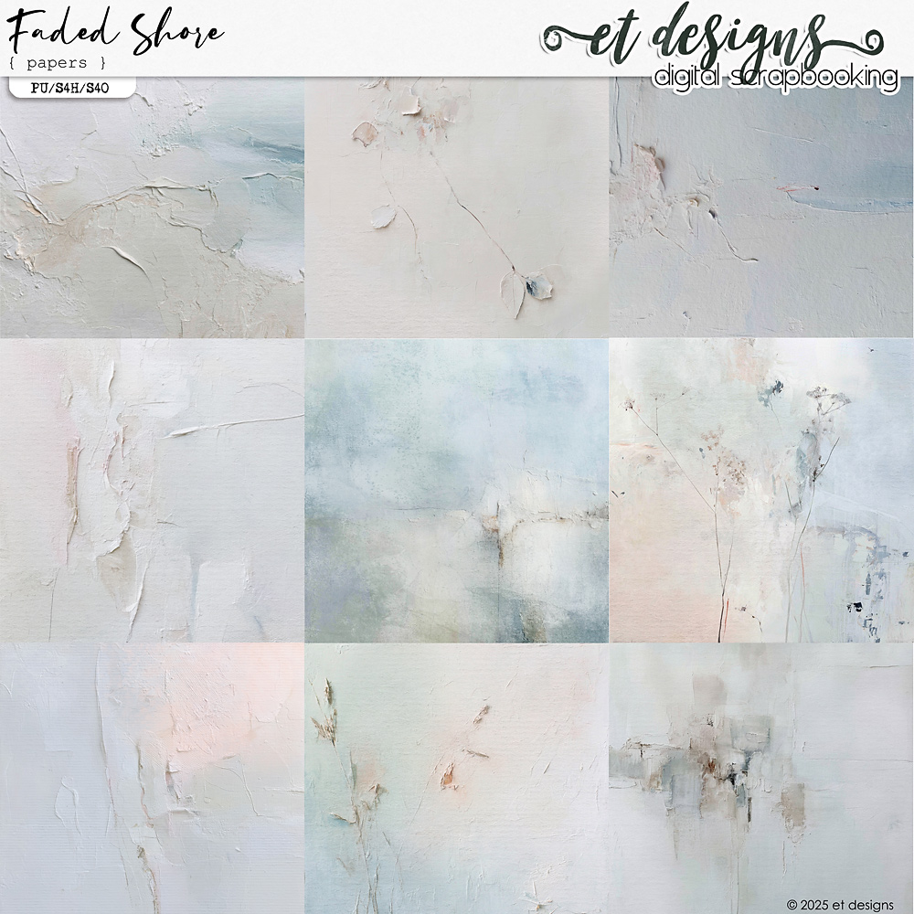 Faded Shore Papers by et designs