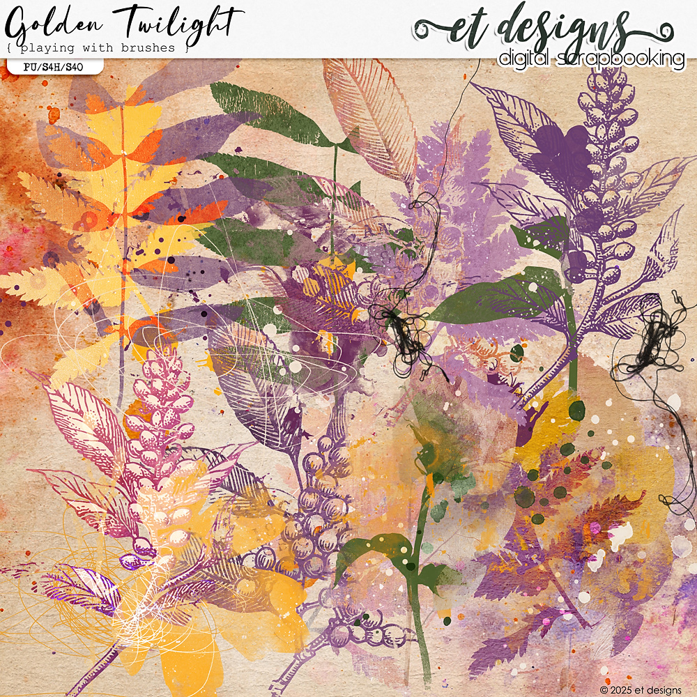 Golden Twilight Playing with Brushes by et designs