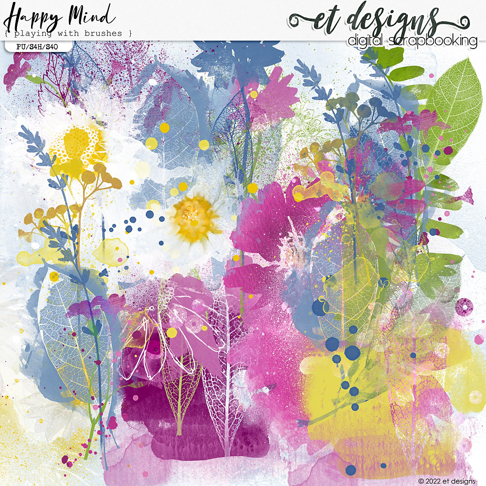 Happy Mind Playing with Brushes by et designs