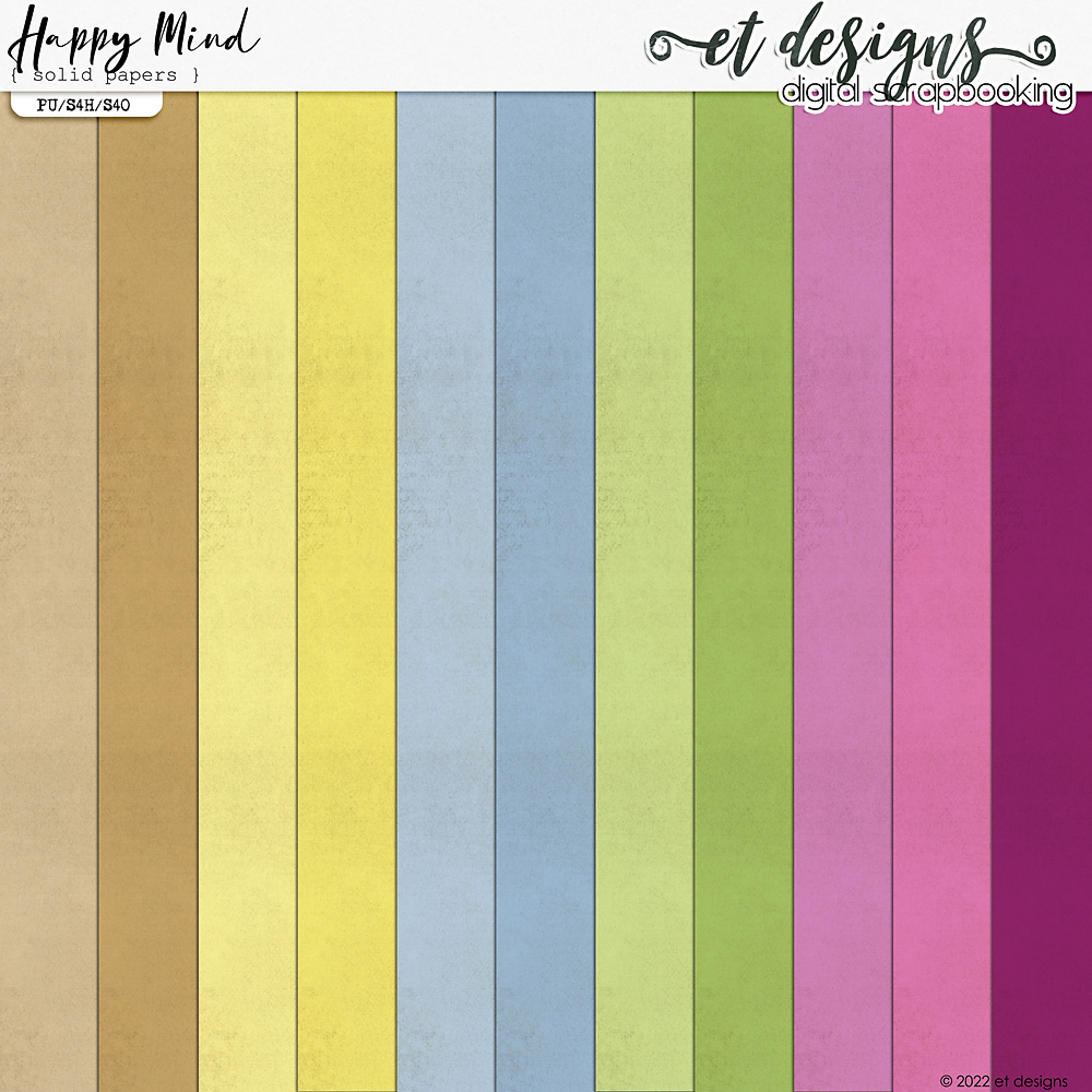 Happy Mind Solid Papers by et designs