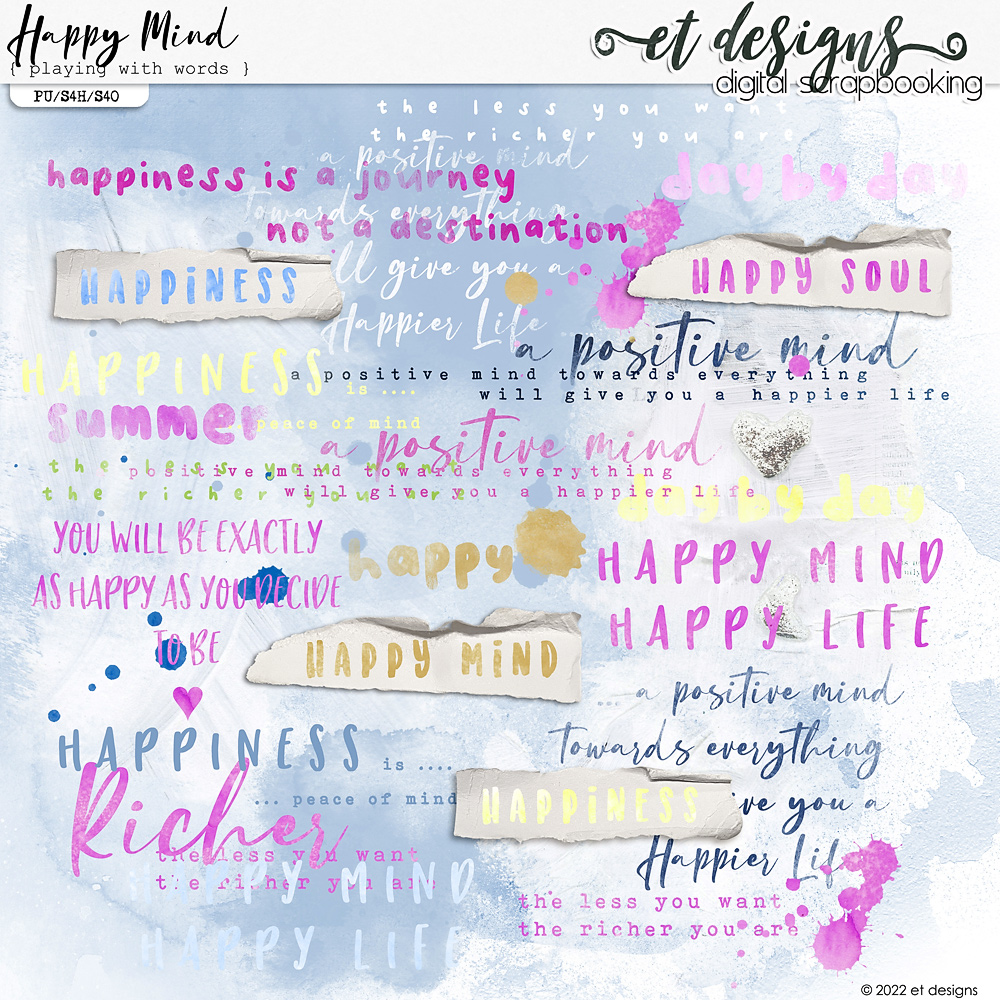 Happy Mind Playing with Words by et designs