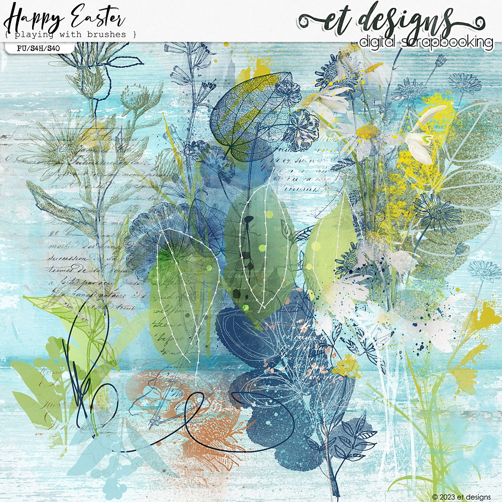 Happy Easter Playing with Brushes by et designs