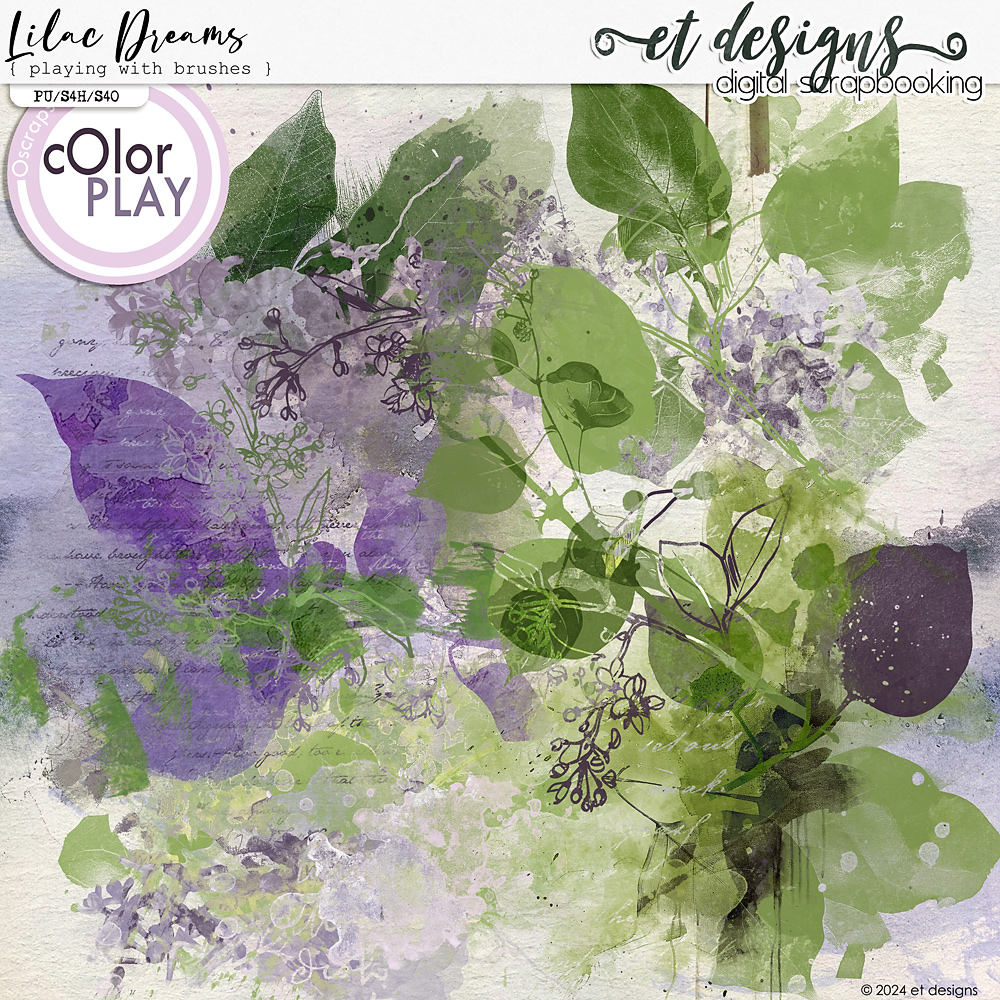 Lilac Dreams Playing with Brushes by et designs