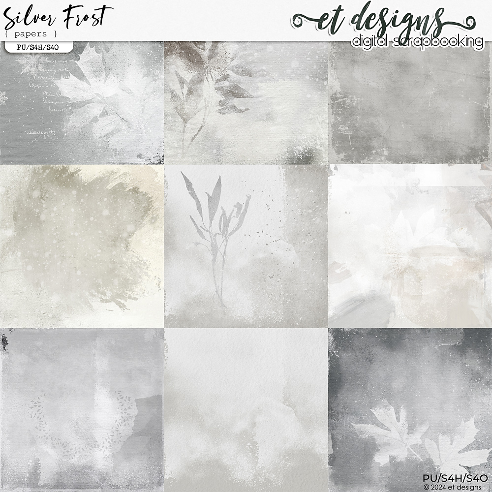 Silver Frost Papers by et designs