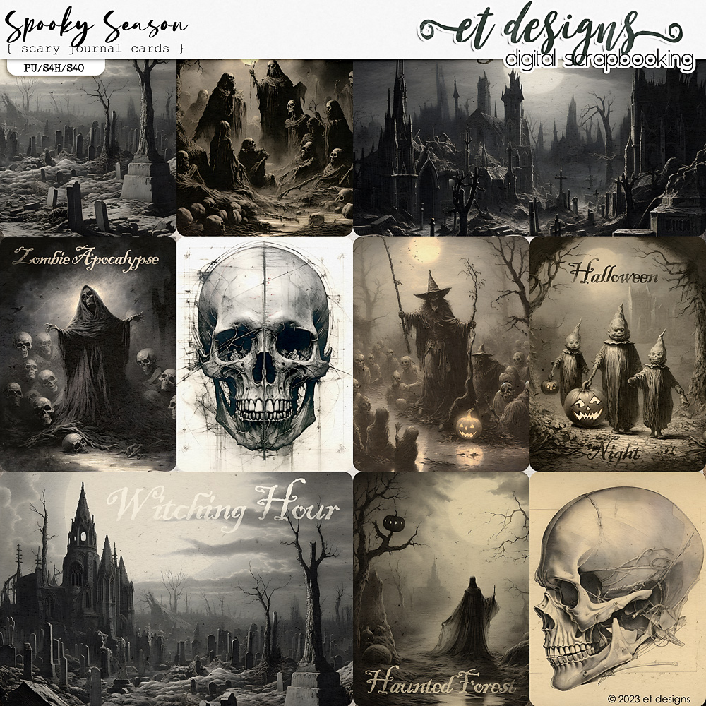 Spooky Season Journal Cards by et designs