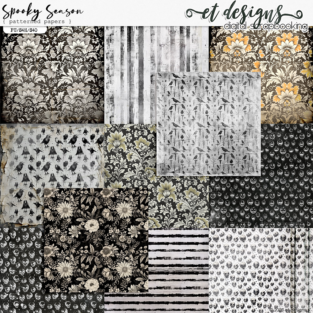 Spooky Season Patterned Papers by et designs