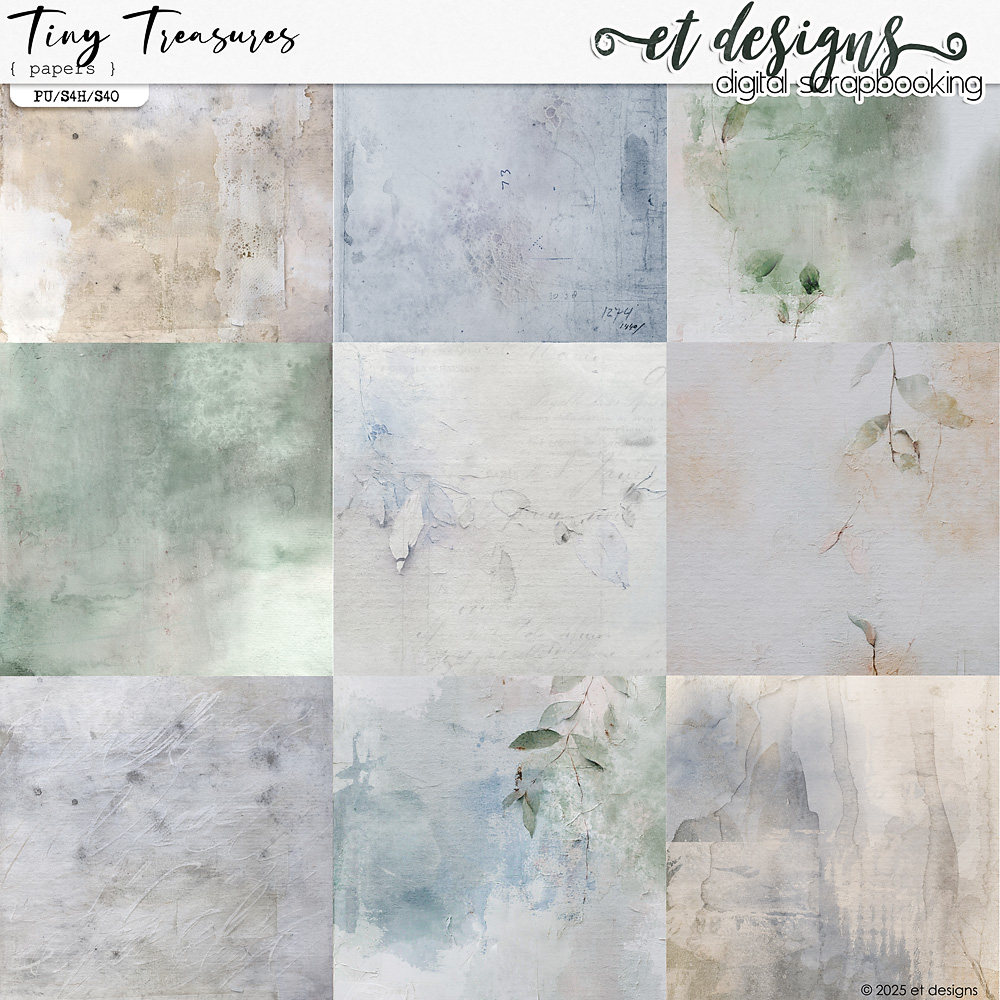 Tiny Treasures Papers by et designs