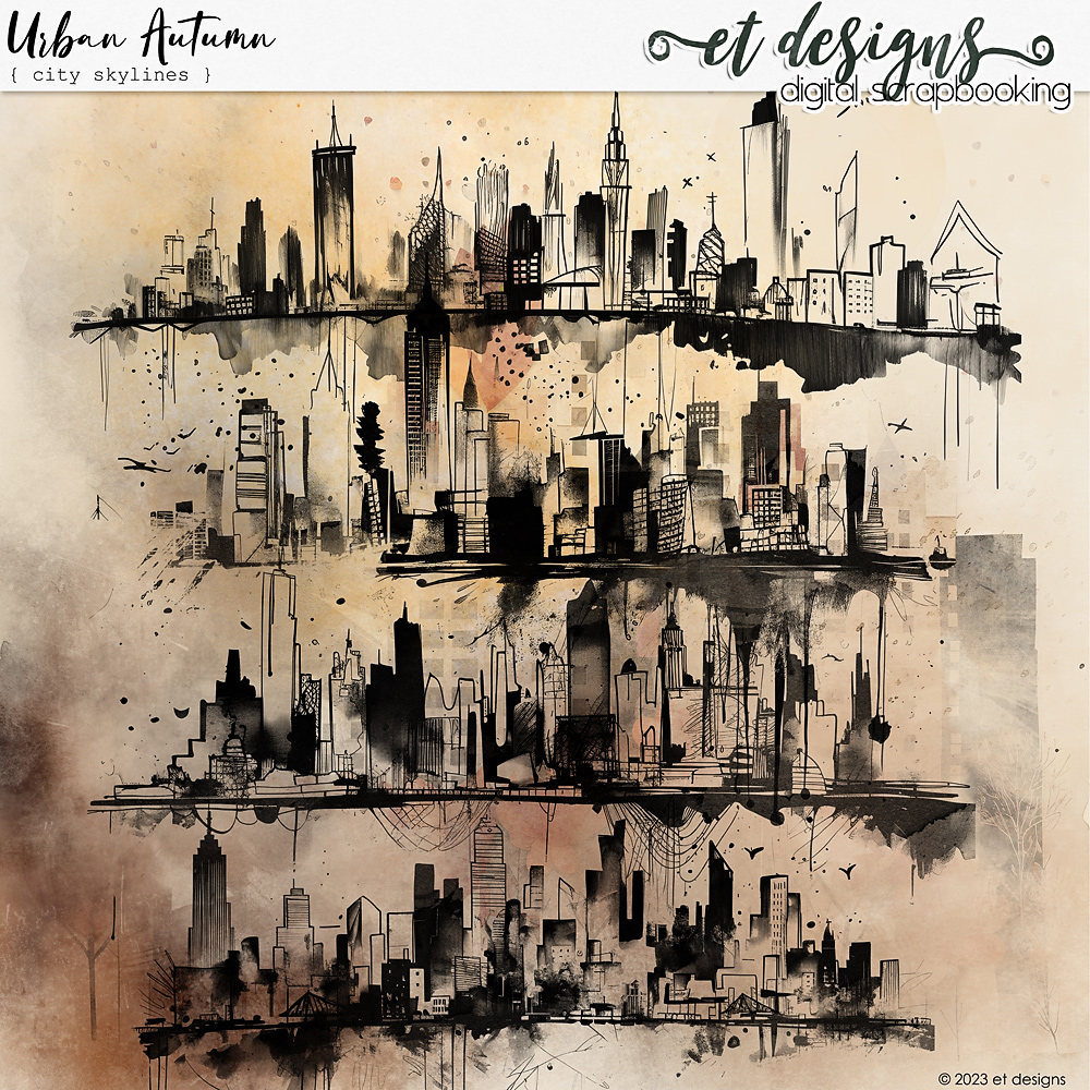 Urban Autumn City Skylines by et designs