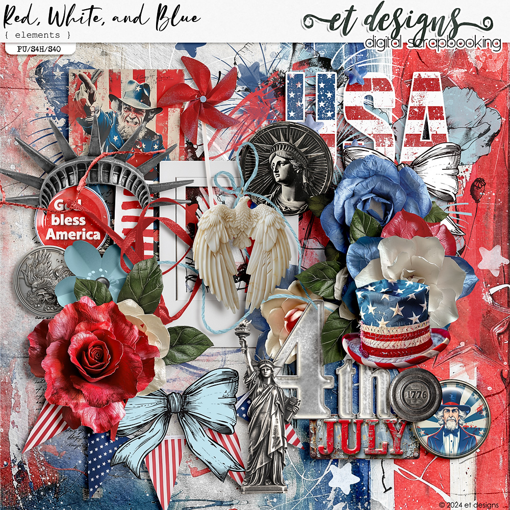 Red, White, and Blue Elements by et designs