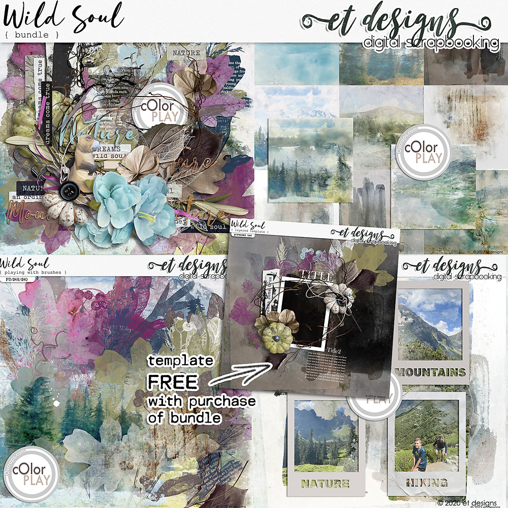 Wild Soul Bundle plus FREE Template by et designs
