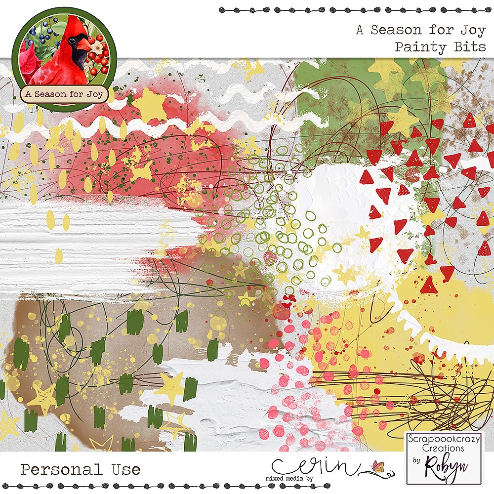 A Season for Joy {Painty Bits} by Mixed Media by Erin and Scrapbookcrazy Creations by Robyn 