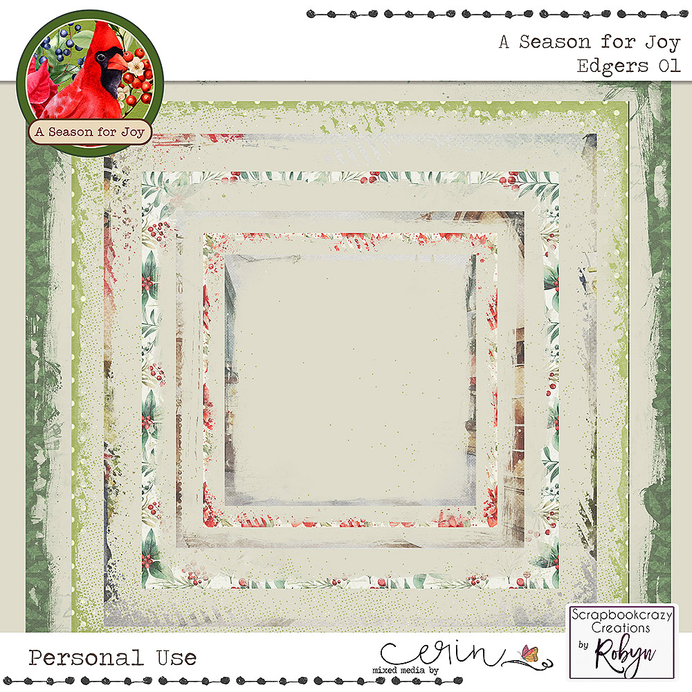 A Season for Joy {Edgers} by Mixed Media by Erin and Scrapbookcrazy Creations by Robyn