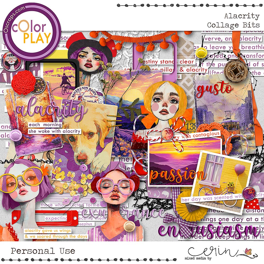 Alacrity {Collage Bits} by Mixed Media by Erin