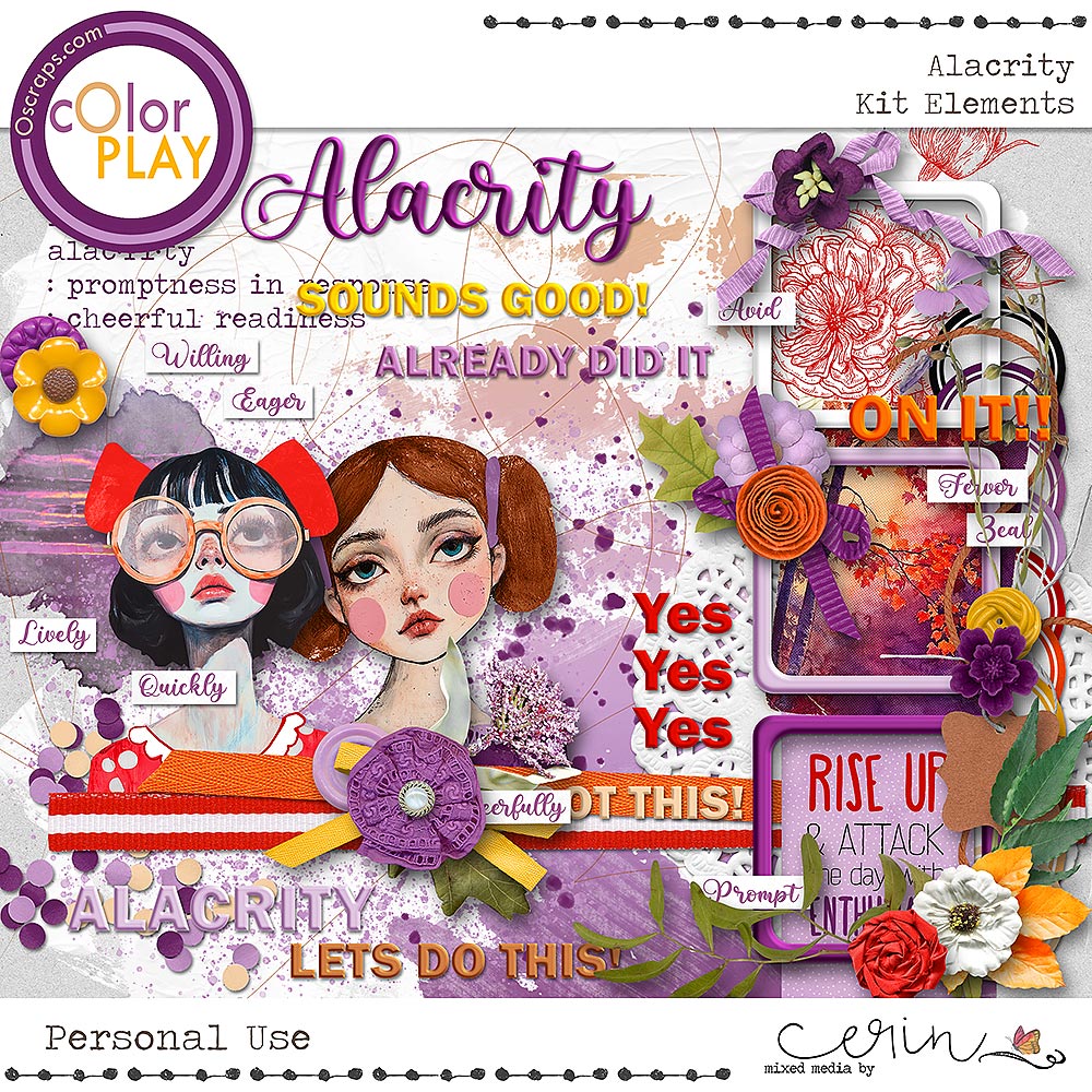 Alacrity {Kit Elements} by Mixed Media by Erin 